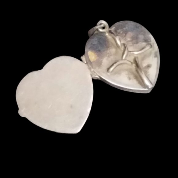 Sterling Silver Cross Heart Locket Pendant - Picture 2 of 3